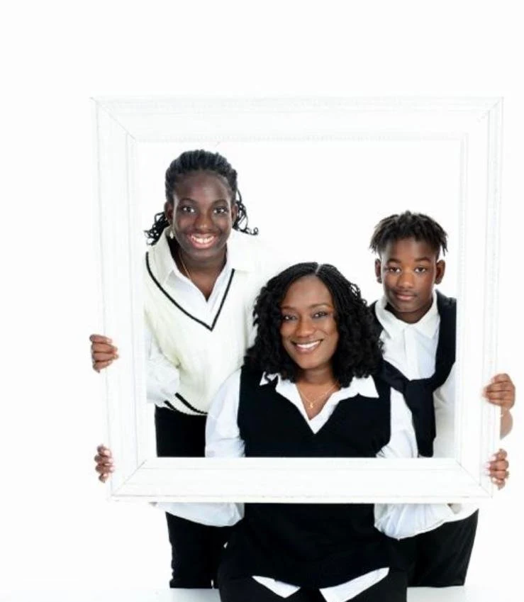 Khoudia Massata Diallo, founder of KGM French Academy, with her children